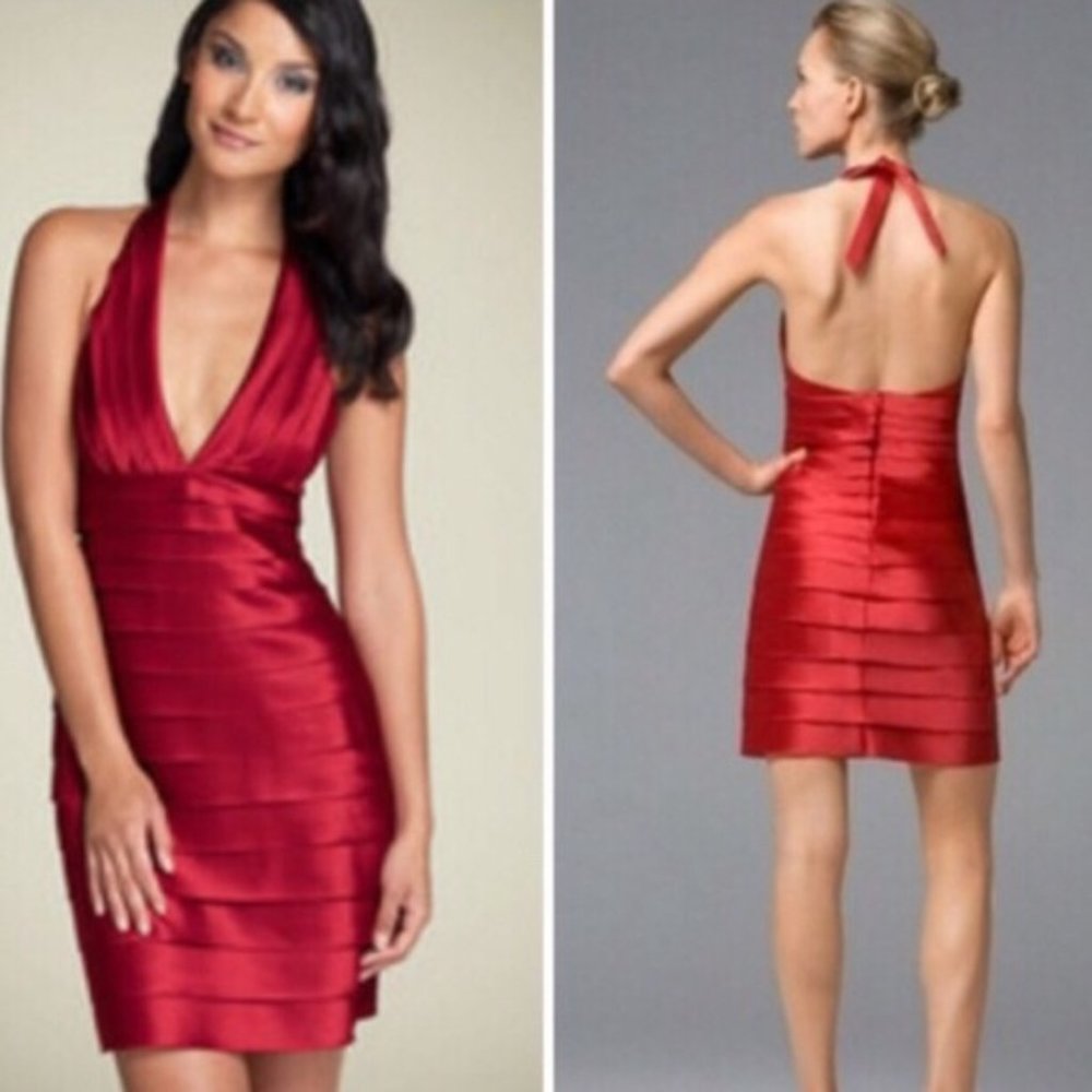 BCBG red halter dress